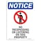 Signmission OSHA Notice Sign, 5" Height, No Trespassing Or Loitering Sign With Symbol, Portrait OS-NS-D-35-V-14960 - alternate 1